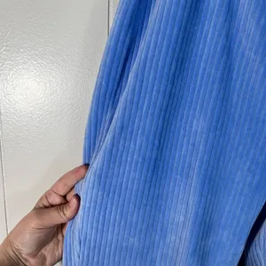 Aerie Bright Blue Corduroy Ribbed Material High Rise Flare Pull On Pants Medium thumbnail 2