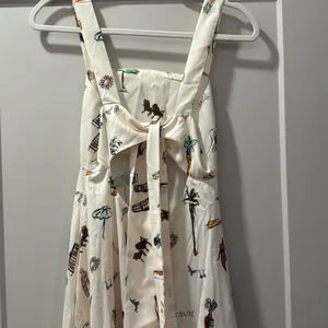YOZY Women’s All Over Print Knot Back Summer Vacation Dress thumbnail 6