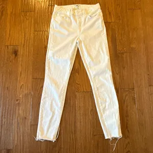 Paige Hoxton ankle white raw hem mid rise skinny jeans 27 thumbnail 4
