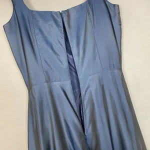 Vintage 90s Prom Dress FLAWS‎ Blue Sleeveless Iridescent Formal Classic Gown thumbnail 13