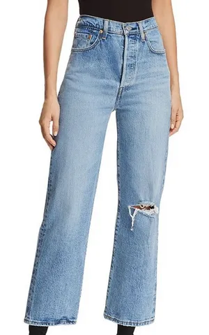 Levi’s Ribcage Straight Ankle in Haters Gonna Hate Wash thumbnail 1