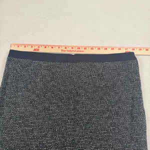 Boden Pencil Skirt Women 14L Navy‎ Blue Textured Cotton Blend Knee Length T0100 thumbnail 4