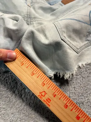 American Eagle vintage hi-rise festival Light Blue Distressed Denim Shorts 8 thumbnail 10