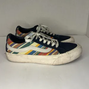 Vans Old Skool UltraCush Retro Stripes Dress Blues Women 7 Men 5.5 Skate‎ Shoes thumbnail 3