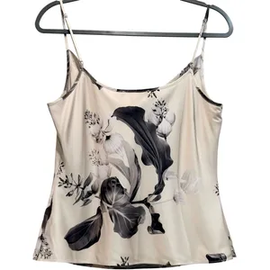 All Saints Hadley Pauline Cowl Neck Floral Print Satin Top Ecru White Size 8‎ thumbnail 4