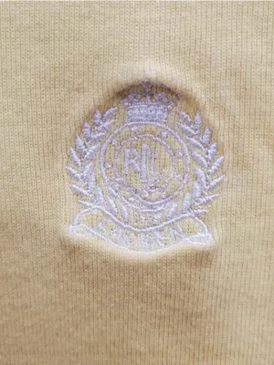 Lauren Ralph Lauren Vintage Women's Yellow Preppy Embroidered‎ Crest Polo Size M thumbnail 4