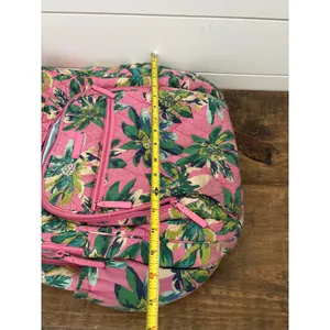 Vera Bradley Quilted Backpack Pink Floral Tropical Print School Travel‎ Bag thumbnail 9