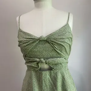 Abercrombie Knot Front Cutout‎ Mini Dress S Floral Dainty Chic 100% Cotton thumbnail 6