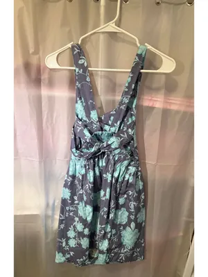 Free People "Meet me in maui" Floral Print Mini Dress with Back Tie Detail thumbnail 4
