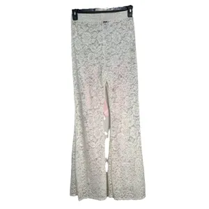 Love Highlight Cream‎ Lace Bohemian Bell Bottom Pants Size Large 28" waist thumbnail 6