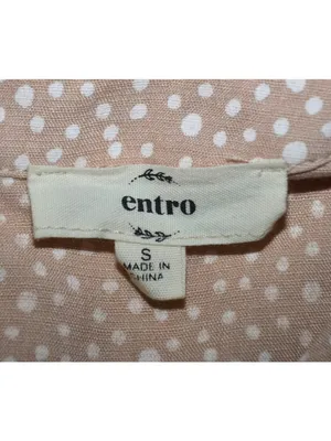 Entro Beige Pink Cap Sleeve Tiered Top Size S Striped Polka Dots Shabby Chic thumbnail 10