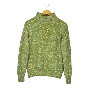 Adora Confetti Knit Turtleneck Sweater Womens Small‎ Green CES#2380G Fuzzy Boho thumbnail 5
