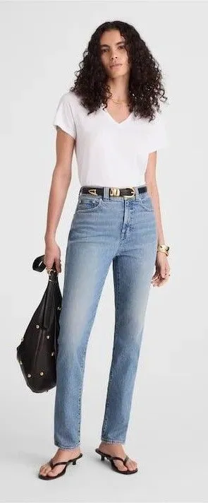 Madewell Light Wash The Perfect Vintage Straight Stretch Denim Jeans 30 thumbnail 1