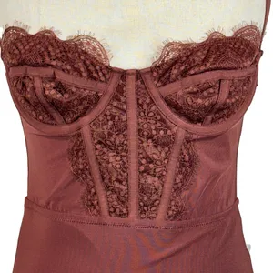 Urban Outfitters Small Brenna Slip-Style Bustier Mini Dress Lace Accent Stretch thumbnail 2