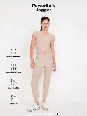 Old Navy High Rise PowerSoft Full-Length Front Pocket Active Jogger Go-Dry M thumbnail 9