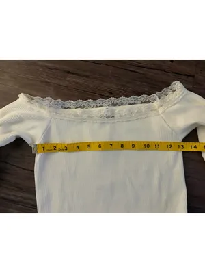 Urban Outfitters NWT Out from Under White Ribbed long Sleeve Crop Top thumbnail 5