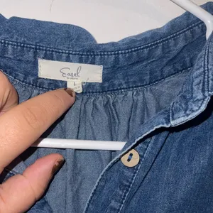 Denim Babydoll Style Mini Dress/Oversized Shirt Sz L thumbnail 3