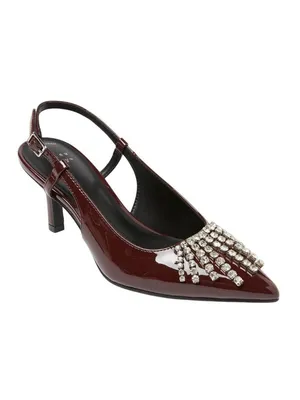 A New Day Womens Serafina Heels Rhinestone Strap Back 94661781 Burgundy Red 6.5M thumbnail 11