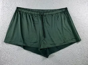 Old Navy Satin Pajama Shorts Womens XXL Green Minimalist Drawstring Sleepwear thumbnail 1