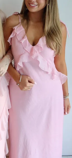 Pink Ruffle Steve Madden Maxi Dress thumbnail 2