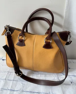 Dooney & Bourke All Weather Leather 2 (AWL 2) mustard yellow Satchel /Crossbody thumbnail 1