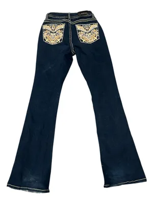 Sexy Couture Rhinestone Flare Jeans - Fits XS/S (Stretch 22" Waist) thumbnail 2