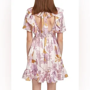 NWT En Saison Jeune Satin Floral Mini Dress Size Medium thumbnail 3