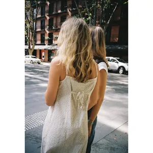 Brandy Melville Arianna Floral Dress White Sage Green Ditsy Cotton Mini XS S thumbnail 2