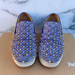 Roller 1C1S crystal studded suede slip-on sneaker size 36 thumbnail 2