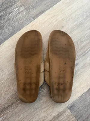 Zara Flat Suede Slip-On Clog in Dark Tan thumbnail 7