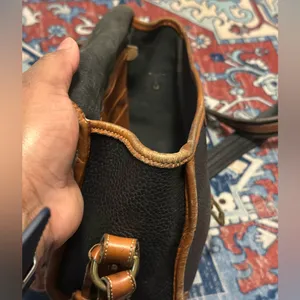 Vintage Dooney & Bourke Black and Brown Leather Bag Equestrian Crossbody thumbnail 12