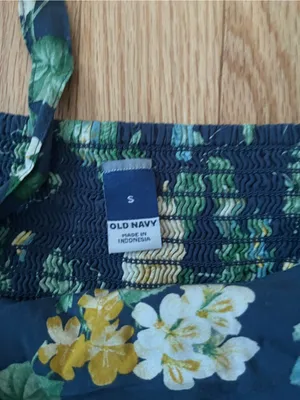 Old Navy Blue Yellow Floral Midi Dress Small Cottagecore Summer Feminine Beach thumbnail 5