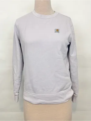 Carhartt Women’s Relaxed Fit Midweight Crewneck Sweatshirt XS Lilac Light Purple thumbnail 2
