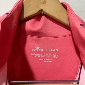 Peter Millar jacket‎ size medium womens Pink pull over half zip golf jacket. thumbnail 3