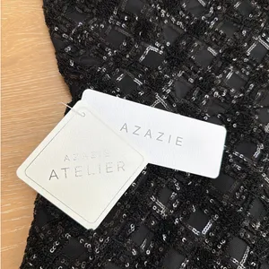 Azazie Atelier Maxi Dress Sleeveless Beaded Size US8 Black thumbnail 4