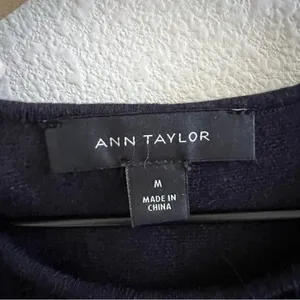 Ann Taylor Blue Ribbed Textured Peplum Top Tank Shirt Blouse Medium thumbnail 2