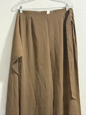 Halara Flex High Waisted Tie Side Wide Leg Work Pants L Brown thumbnail 2