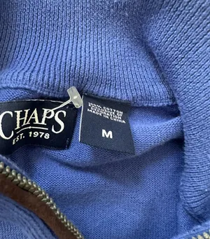 Ralph Lauren Chaps Blue Quarter Zip Sweater thumbnail 3