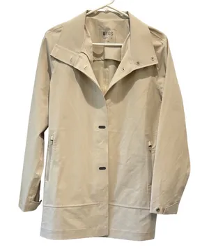 FIGS Off-Duty Lab Coat Women Small Beige Water Rain Resistant Stretch W19OW1001 thumbnail 1