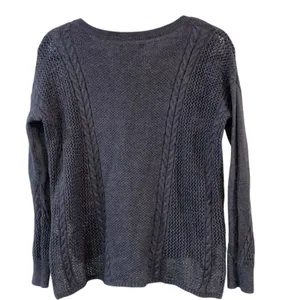 American Eagle Gray Knit Sweater XS Open Knit‎ Lightweight Pullover Cozy thumbnail 3
