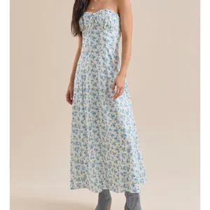 NEW Altar’d State Blue Floral Maxi Dress Size XL Available NWT thumbnail 3