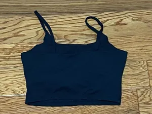 Padded Bra Tank Crop Top Black thumbnail 3