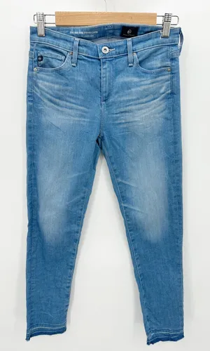 AG Adriano Goldschmied The Mid‎ Rise Stevie Capri Blue Jeans Women's Size 25 thumbnail 1