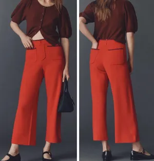 Maeve Colette Sweater Knit High-Rise Wide-Leg Cropped Pants, Size XXSP thumbnail 2