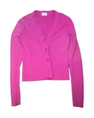 Wilfred Pink Ribbed V Neck Button‎ Cardigan Sweater Wool Blend Size M Soft Girl thumbnail 1