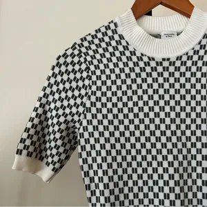 Abercrombie & Fitch Checkered Mock Neck Mini Sweater Dress‎ Short Sleeve Size S thumbnail 5