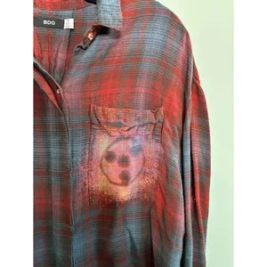 BDG Handmade Bleached Naruto Kurama Nine Tails Fox Beast Anime Flannel M-XS W-S thumbnail 3