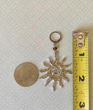 Handmade stainless steel sun boho retro vintage style dangle earrings☀️ thumbnail 6