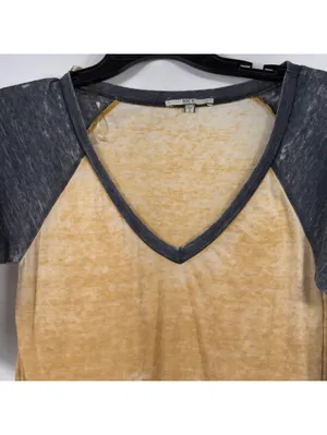 BKE Women’s Burnout Colorblock Raglan V-Neck Tee Size Small thumbnail 2