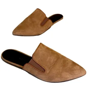 Jenni Kayne Handcrafted Cognac Brown Suede Leather Slide Mule Slides (36) thumbnail 1